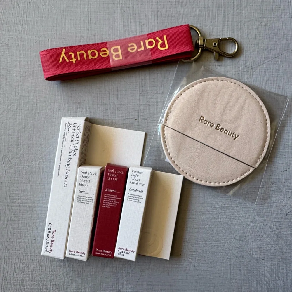 NWT Rare Beauty Compact Mirror Lanyard Bundle